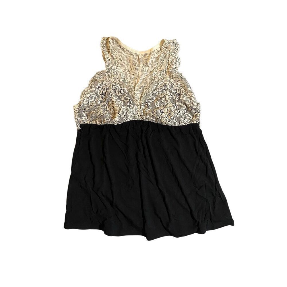 NWT adore me tank, black and cream lace camisole lingerie M